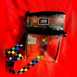Vans cross body bag. Clear in color